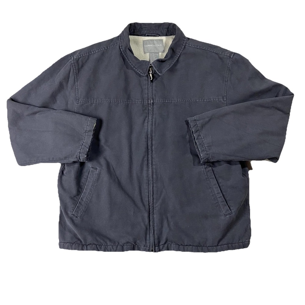 Dunne & Cole Fleece Lined Chore Jacket Cotton Canvas Gray Men 2XL Utility Rugged